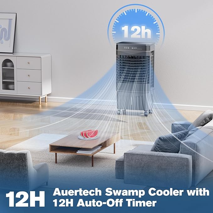 Auertech 5.5 Gal Swamp Cooler, 1800 CFM Portable Evaporative Air Cooler - Image 4