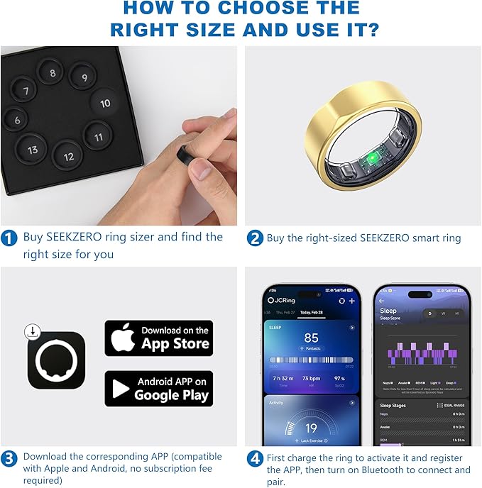 SEEKZERO Smart Ring-Size First Before You Buy, No APP Subscription, 7-10 Days - Image 2