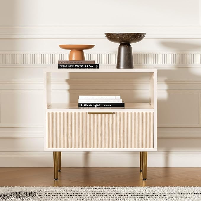 Nightstand with Drawer, End Table with Storage, Side Table with Open Space - Image 5
