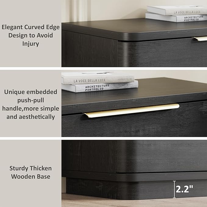 5 Drawer Dresser for Bedroom, Curved Profile Design, Wooden Closet - Image 7
