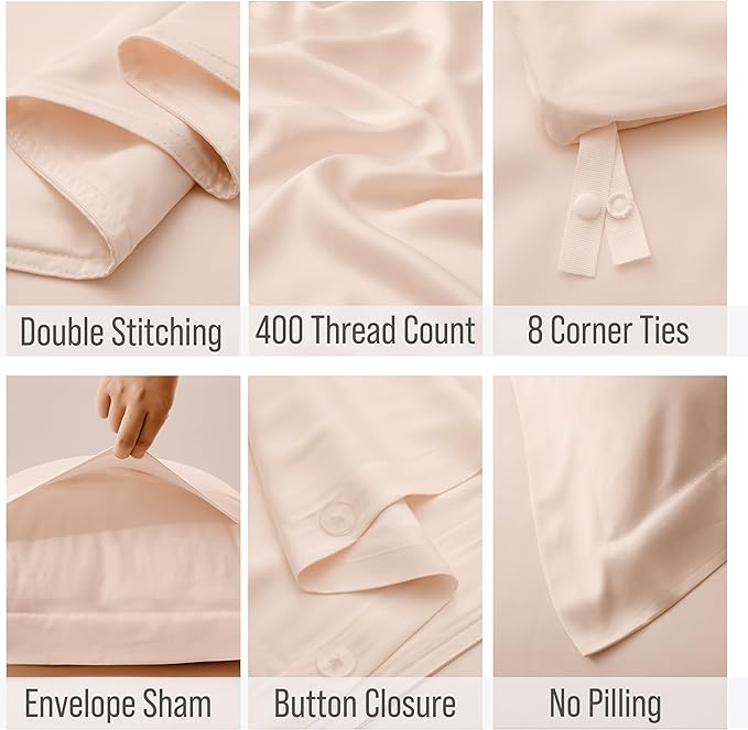 Bella Coterie Luxury Bamboo Viscose King Size Duvet Cover Set | 100% - Image 3