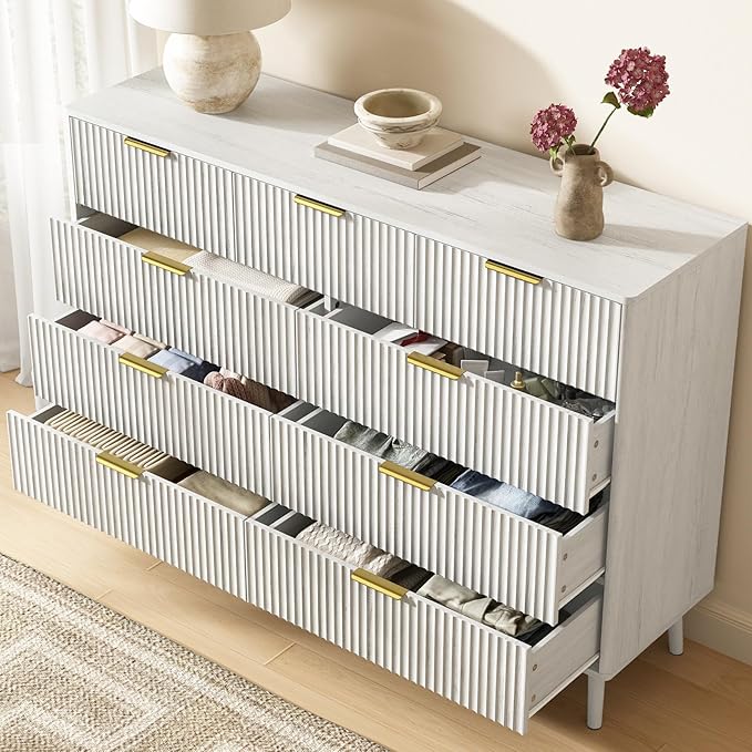 CARPETNAL Fluted 9 Drawer Dresser - Image 5