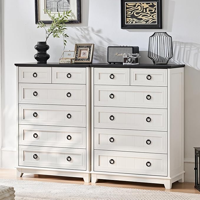 Farmhouse 6 Drawer Dresser for Bedroom, Rustic Wood Dresser - Image 3