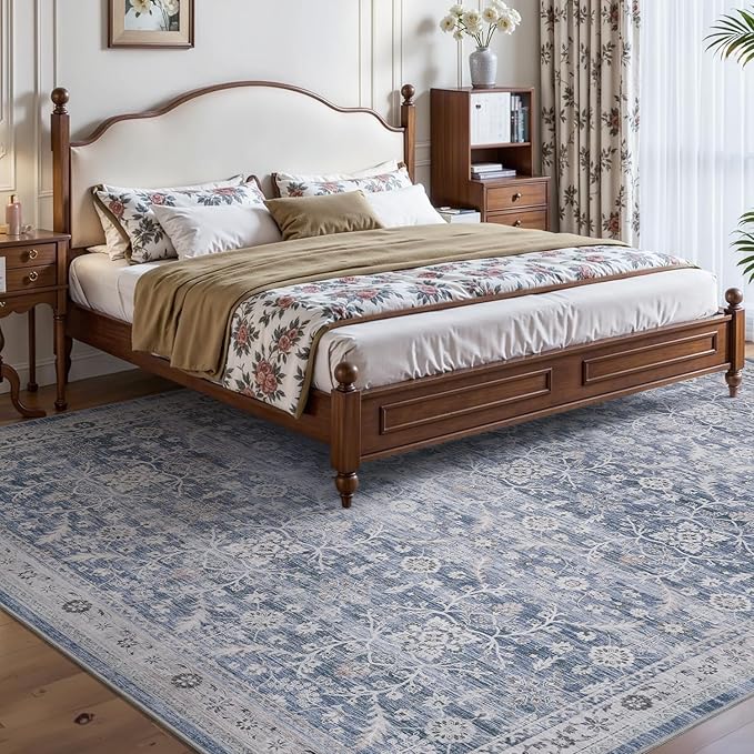 MontVoo-Vintage Area Rugs 8X10 Blue Rugs - Image 2