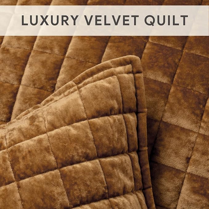 RECYCO Luxury Velvet Quilt Set Full Queen Size Bedding Sets, Ultra Soft Velvet - Image 4