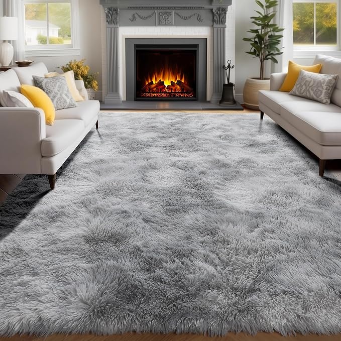 PAGISOFE Abstract Shaggy Machine Washable Area Rug 4' x 6' Plush Soft Fluffy - Image 5