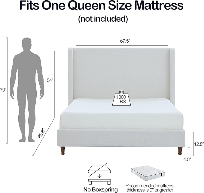 Queen Size Upholstered Bed Frame - Image 2