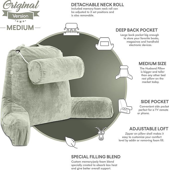 Husband Pillow Medium Desert Sage, Backrest - Image 4