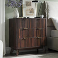T4TREAM Fluted 3 Drawers Nightstand, Oversized Extra Large Modern Side Table by T4TREAMFurniture