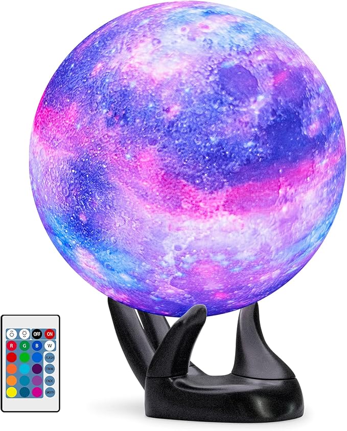 BRIGHTWORLD 7.1inch Galaxy Lamp 16 Colors Moon Lamp 3D Printing, Remote & Touch by BRIGHTWORLD