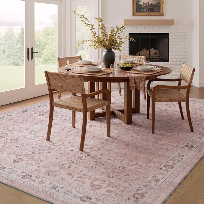 MontVoo-Vintage Area Rugs 8X10 Pink Rugs - Image 5
