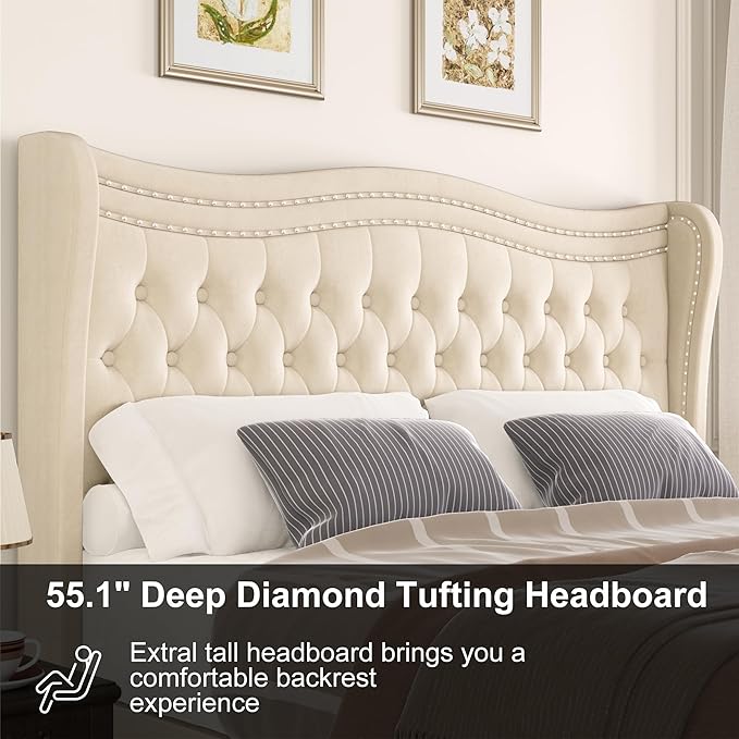 Upholstered Full Size Bed Frame - Image 5
