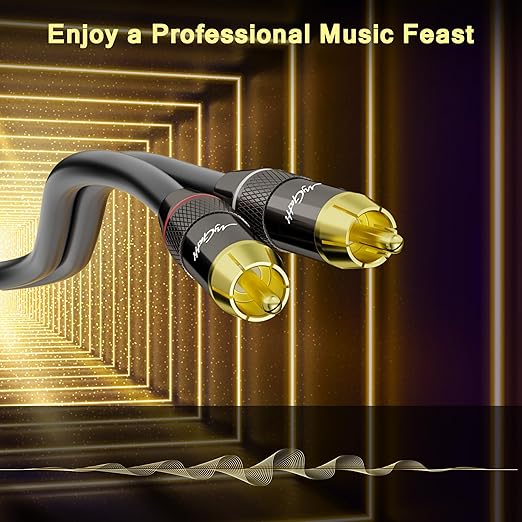 RCA Cable 10 FT, 2RCA to 2RCA Stereo Audio Cable, 【Zinc Alloy Shells, - Image 4