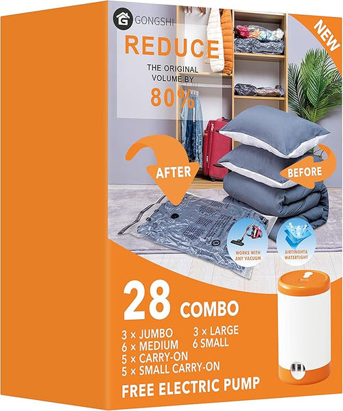 28 Pack Vacuum Storage Bags by GONGSHI