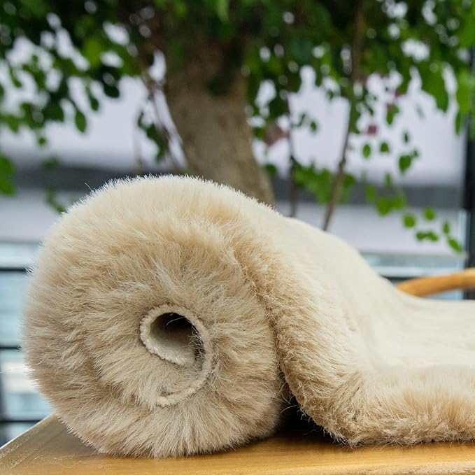 5x7 Area Rug Light Brown Beige Plush Shaggy Rugs - Image 6