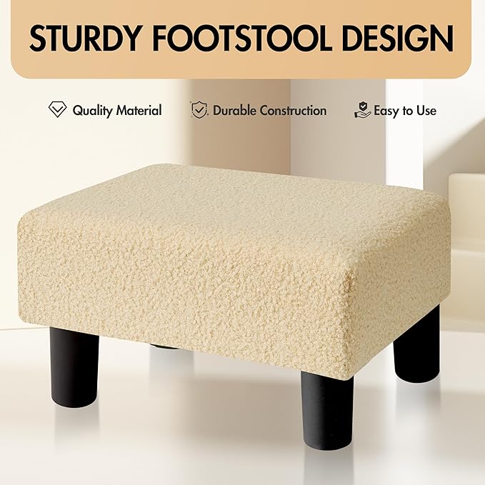 BRIAN & DANY Small Foot Stool Ottoman, Footstool - Image 5