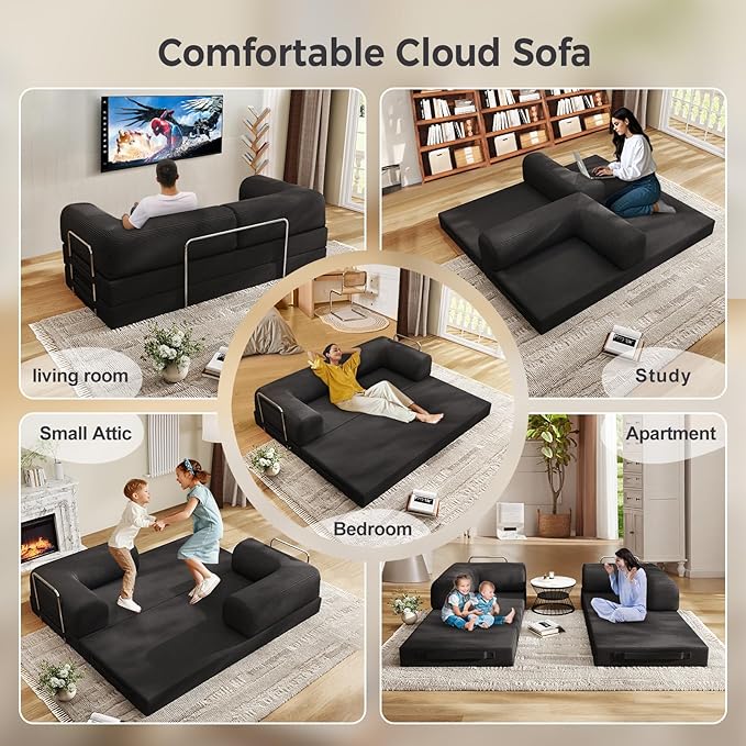 5-in-1 Folding Convertible Sofa Bed - Image 5