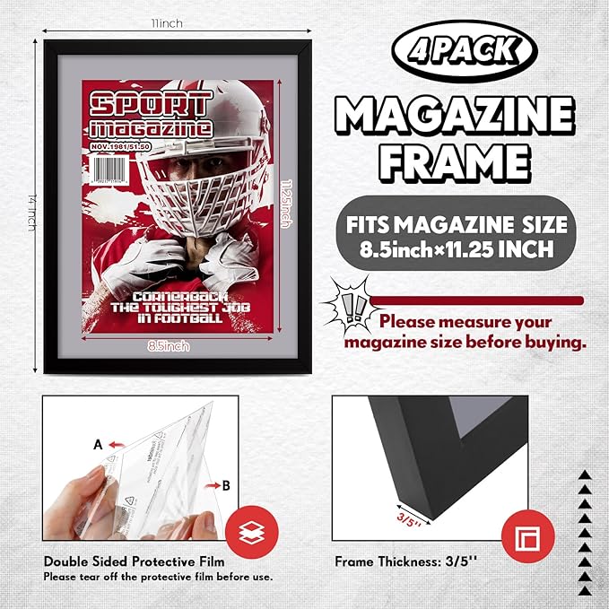 Geetery 4 Pcs Sports Magazine Frame - Image 2
