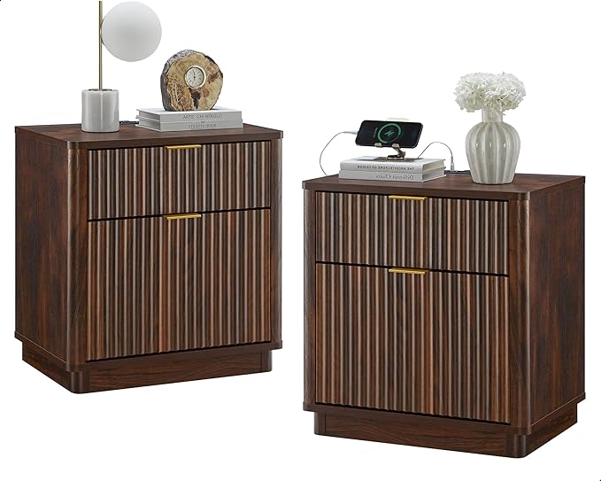 T4TREAM 23'' Fluted Nightstand Set of 2 by T4TREAMFurniture