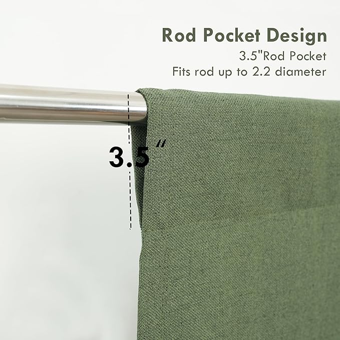 DriftAway Double Layer Linen Blackout Tie Up Curtains Thermal Insulated Fully - Image 3