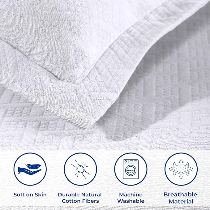 Superior 100% Cotton Basket Weave Bedspread - Image 6
