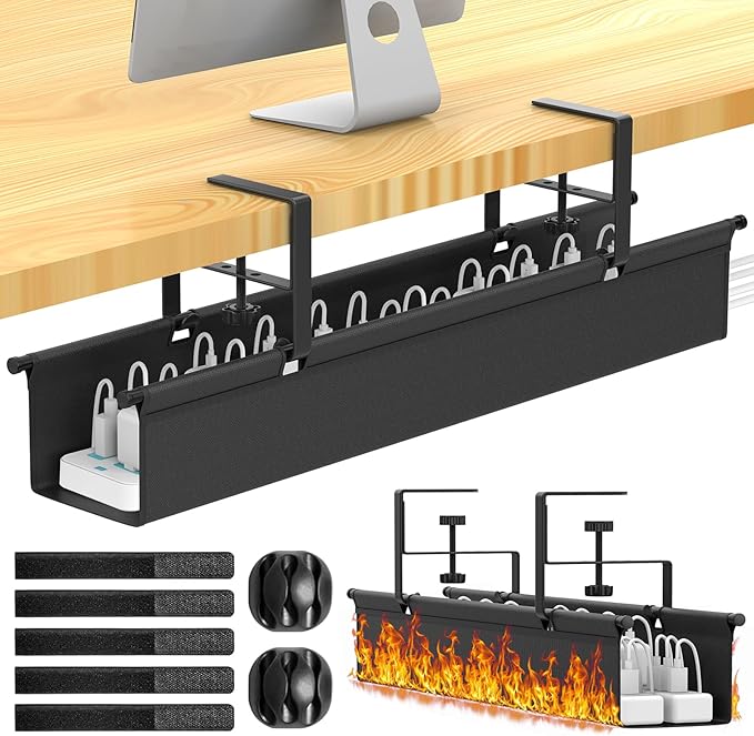 Large Under Desk Cable Management Tray, REFLYING 29.1" Cable Management Under by REFLYING