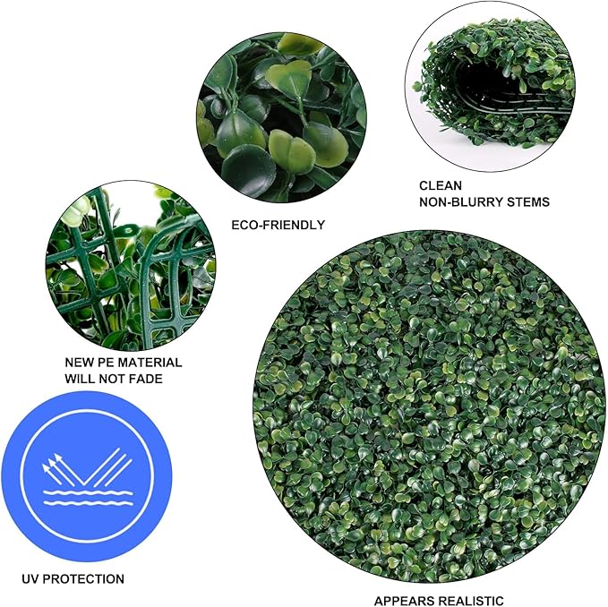 ZHZCJB 10 X 10 in Artificial Grass Wall Panel Backdrop, UV-Anti Greenery - Image 6