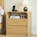 24" Wide Modern Fluted Nightstand by METOTI
