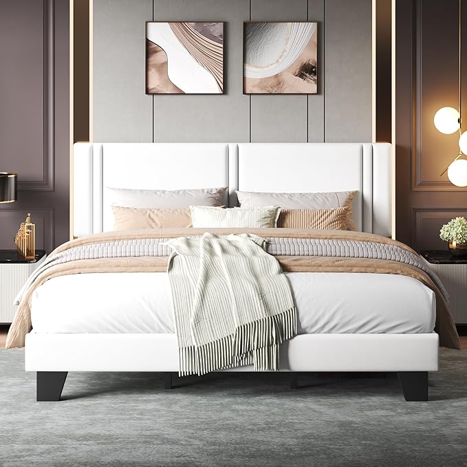 Upholstered King Size Bed Frame by Einhomn