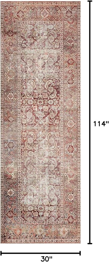 Loloi Layla Collection LAY-11 Cinnamon/Sage 2'-6" x 9'-6" .13" Thick Runner Rug - Image 2
