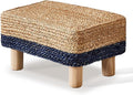 Wimarsbon Natural Seagrass Footstool Ottoman Rectangular Footrest Pouf Ottomans by Wimarsbon