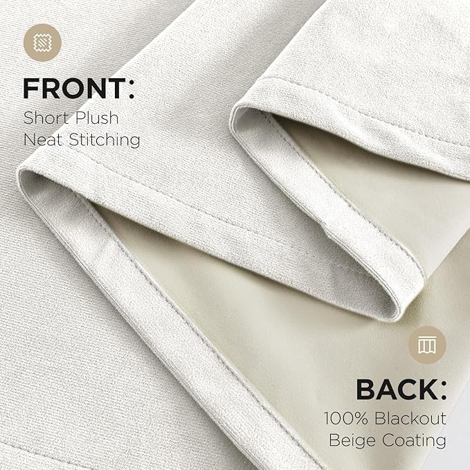 Joydeco White 100% Blackout Curtains 108 Inch 2 Panels, Luxury Thermal White - Image 9