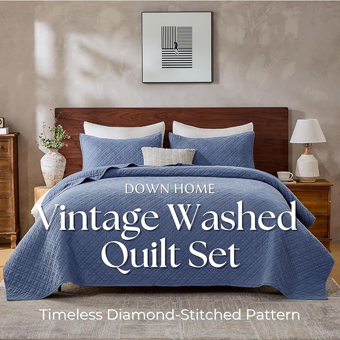 Cali King Quilt Set with Shams Lightweight Quilted Bedspread Coverlet Thin - Image 2