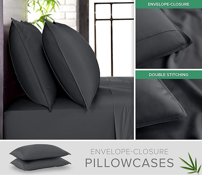 Pure Bamboo Full Sheets, Genuine 100% Organic Viscose Derived from Bamboo Bed - Image 3
