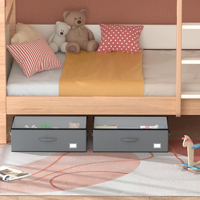 Under Bed Storage with Wheels, No Assemble Required 12 inches height Under Bed - Image 5