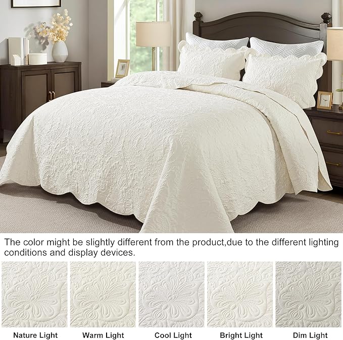 HoneiLife Oversized Queen Bedspreads 110x106- Queen Size Quilt Bedding Sets - Image 3