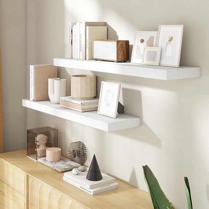 40 Inch Floating Shelves for Wall, 8 Inch Deep Floating Shelf for Storage & - Image 2