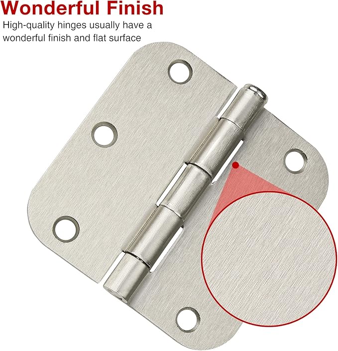 90 Pack Satin Nickel Door Hinges 3.5 x 3.5 Inch Interior 3 1/2 Inch Door Hinges - Image 4
