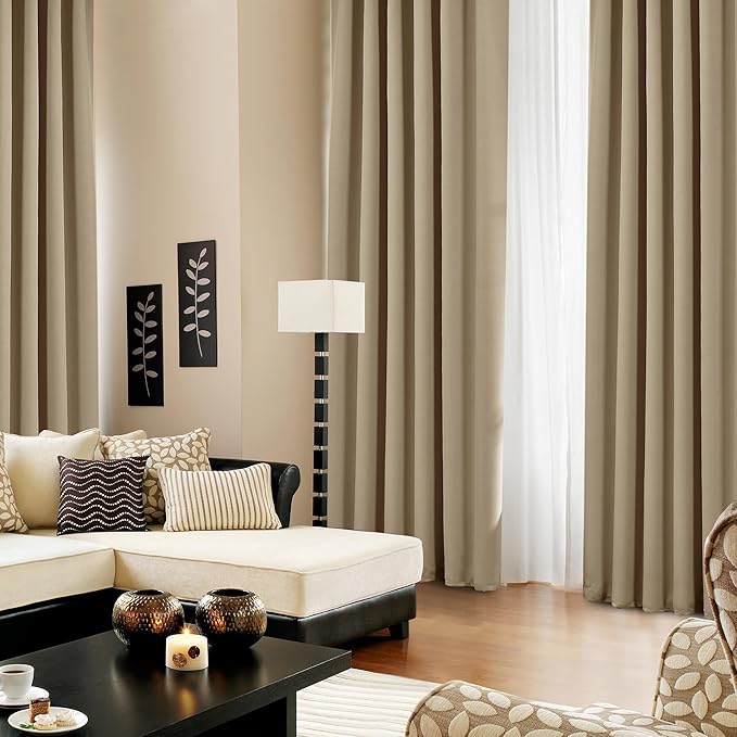 Deconovo Blackout Curtains, Thermal Insulated, W52 x L84 2 Panels, Back Tab - Image 4