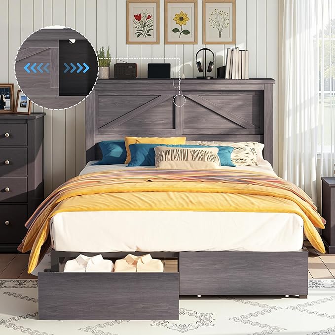 AMERLIFE 47.2" H Full Bed Frame - Image 3