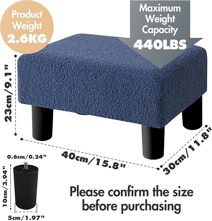 BRIAN & DANY Small Foot Stool Ottoman, Footstool - Image 2
