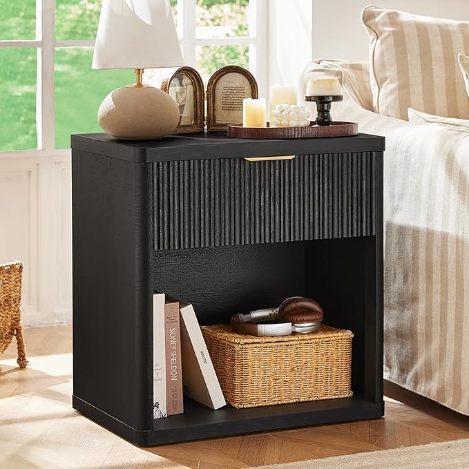 LEYAOYAO Fluted Farmhouse Nightstand Set of 2 - Image 2
