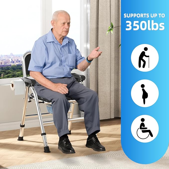 4 in 1 Folding Bedside Commode Chair - Image 6
