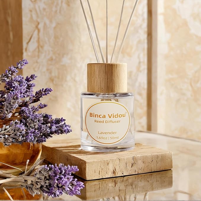 Reed Diffuser Set, Binca Vidou Lavender Orange & Lemon Natural Scent Oil - Image 9