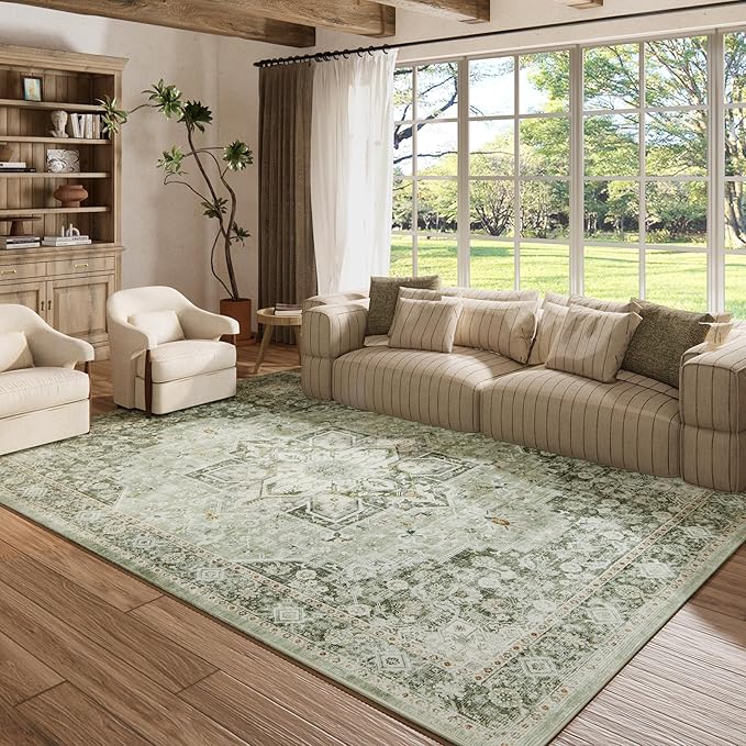 6×9 Machine Washable Rug for Living Room, Boho Vintage 6×9 Area Rug，Distressed - Image 5
