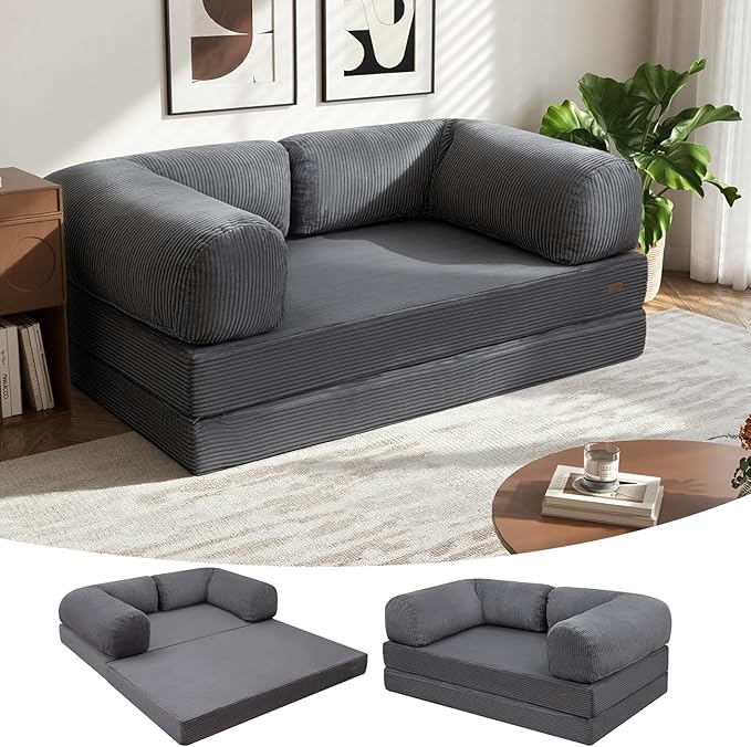 COMAX Futon Sofa Bed, 4-in-1 Floor Foldable Sofa Couch Queen by COMAX