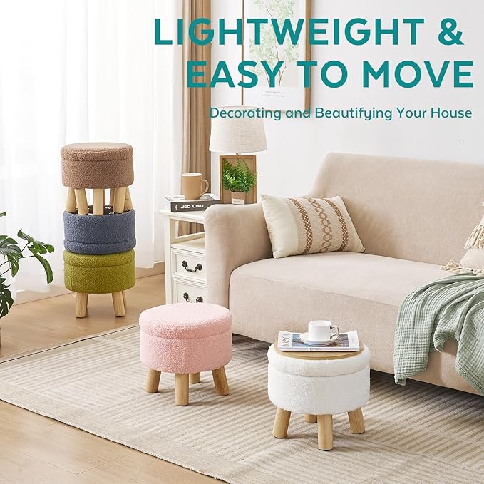 FIMIVIBI Small Foot Stool Ottoman - Image 7