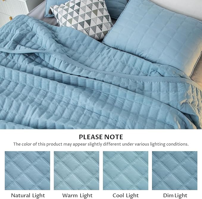 Kasentex KXW1801-GB Quilt-Bedding-Coverlet-Blanket-Set, Machine Washable - Image 6