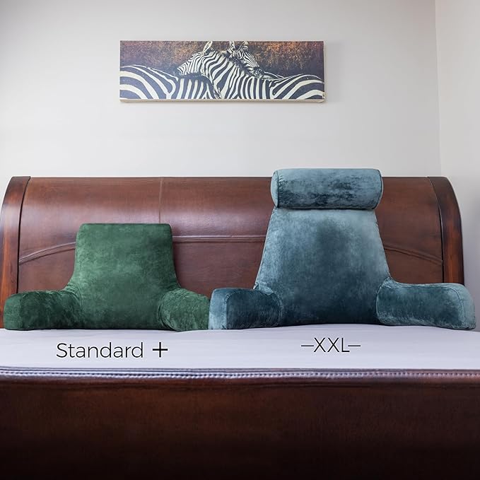 Husband Pillow Aspen Ramona Green, Reading Pillow Bed Rest Chair, Two-Sided - Image 3