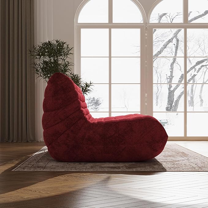 Bean Bag Chair Loveseat, 2 Seater, Teddy Fabric, Adults & Teens, Living Room & - Image 7